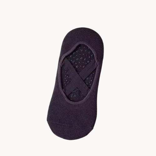 Chaussettes Antidérapantes avec Élastique Croisé – Stabilité et élégance pour Pilates & Yoga