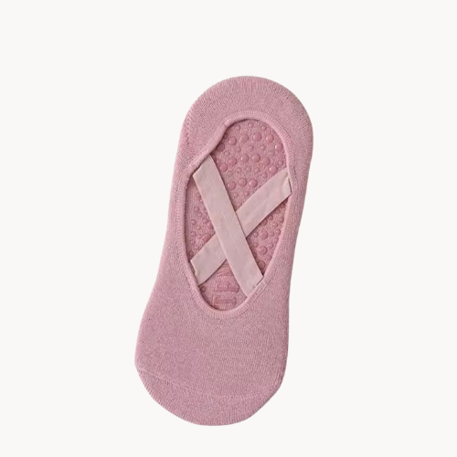 Chaussettes Antidérapantes avec Élastique Croisé – Stabilité et élégance pour Pilates & Yoga