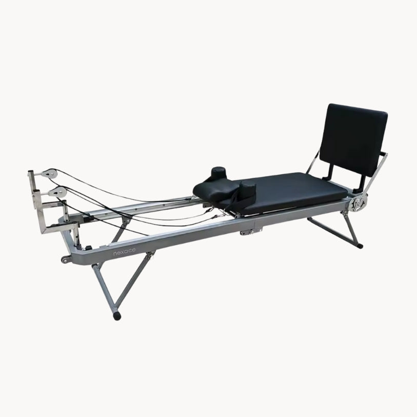 Reformer Pilates pliable en aluminium – structure robuste & design compact
