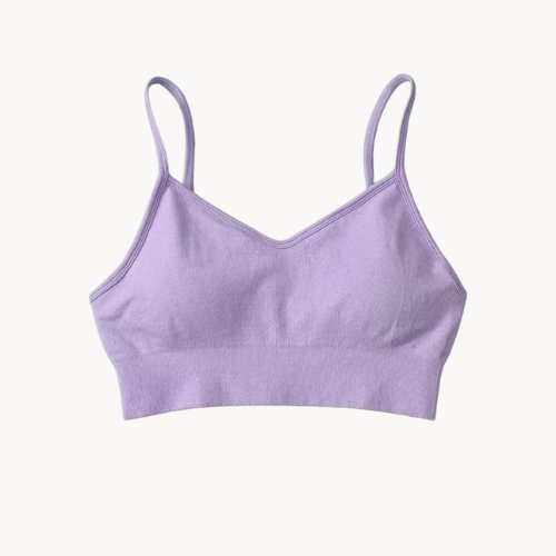 Brassière de sport femme – Bretelles fines – Maintien confortable – 6 coloris – Personnalisable avec logo – Yoga, fitness, running – Respirante & extensible